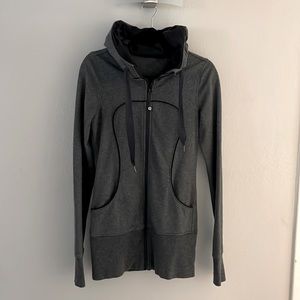 Lululemon hooded sweatshirt Size 6, gray with black stitching